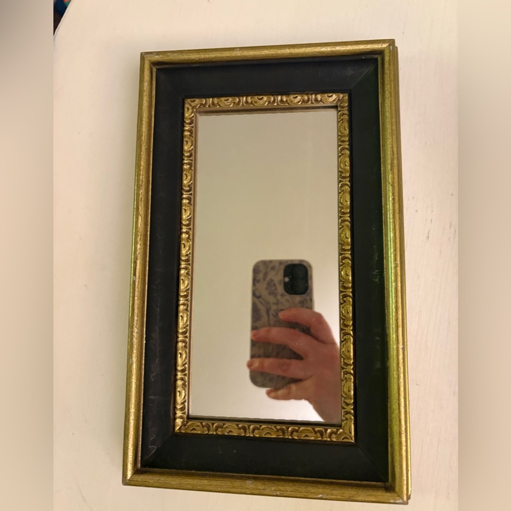 Gold and Black Framed Mirror